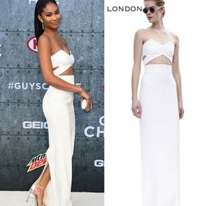 NWT Solace London Goldie White Maxi Dress 4